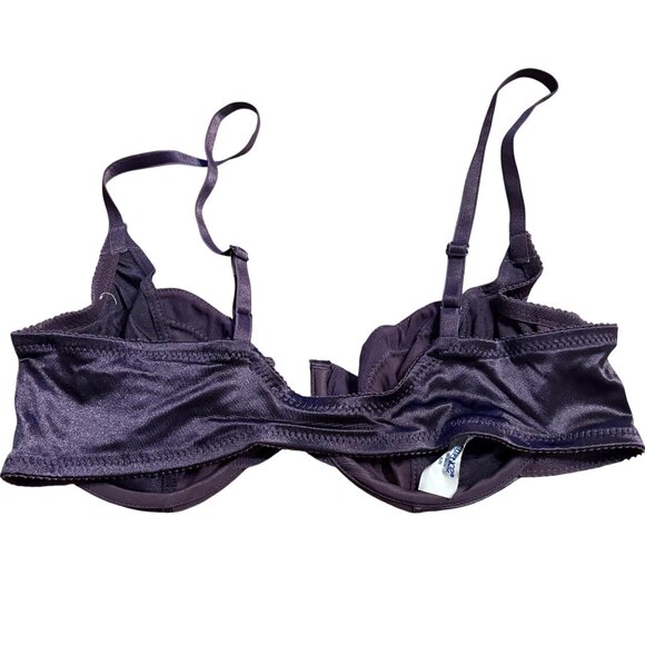 Lily Of France Purple Satin Bra 5117 36B Underwire Adjustable Straps Vintage Lin - Picture 2 of 3
